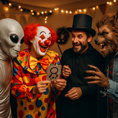 Alien, Killer Clown, Magician, and Werewolf
